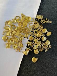 100pcs Random Mixed Diy Jewelry Accessories, Suit For Necklace, Bracelet, Earrings, Zipper Pull, Shoe & Apparel Decoration - Yellow Gold - View 3