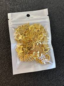 100pcs Random Mixed Diy Jewelry Accessories, Suit For Necklace, Bracelet, Earrings, Zipper Pull, Shoe & Apparel Decoration - Yellow Gold - View 5