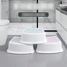 Multipurpose Plastic Stool For Children And Students, Cute Footstool For Household, Portable Footstool For Toilet, Plastic Step Stool For Bathroom, Living Room, Hallway, And Kitchen - Blue - View 3