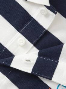 Balabala 男童T恤新款夏季兒童短袖Polo衫 - 藍白色 - 查看 8