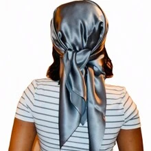 Ladies' Solid Color Satin Square Scarf, 90cm, Silk-Like Shawl, Neckerchief, Headscarf Casual Bandana Headband Fashion Hairband