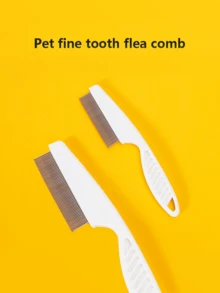 1pc White Pet Flea Comb For Cats And Dogs - White - View 4