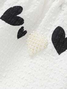 Balabala Girls' Summer Dress Princess Dress New Big Kids Sweet Bubble Sleeve - Black and White - View 4