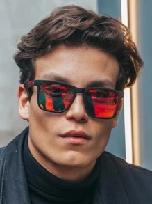 男士夏季休閒太陽眼鏡 - 紅色 - 查看 1