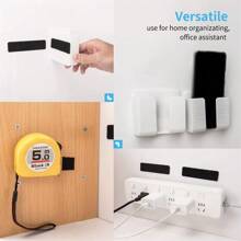 4pcs Square Sofa Fasteners With Strong Adhesive Tape, Black & White Nylon Self-Adhesive Double Sided Tape, Punchable Round Corner , Can Be Cut Into Pieces, With Hook And Loop Fastener