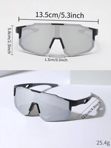 0150688630001-X9337 1pc Men's Pink Multi-Material Mechanic Mask Shape Fashion Glasses For Outdoor Cycling Sports (With EVA Case, Cleaning Cloth & Glasses Strap) Beach Accessories Glasses Shades Looks Street Style And Suit For Sweater Jacket Sweatshirt Hoodie Leather Pants And Cargo PantsY2K Festival For Summer Beach Vacation, Outdoor, Travel