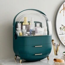 LIVINGANDHOME 14 Colors Multi-Function Makeup Storage Case, Cosmetics Organizer, Jewelry Organizer Case, Finishing Box, Makeup Storage Box, Cosmetic Box, JewelryBox, Makeup Organizer, Makeup Storage Organizer,Cabinet Decorative - Dark Green - View 1
