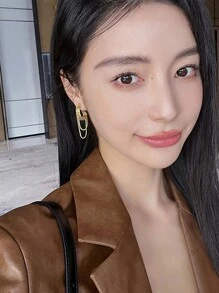 Xemes Yearn 1 Pair Feminine Elegant Metal Tassel Geometric Earrings 2024 New Design Jewelry Wedding Party Luxury Accessories For Women's Gift - Gold - View 4