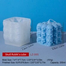 Diy泡泡蠟燭模具蠟燭矽膠模具 - 白色 - 查看 7