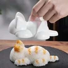 1 Pieza Molde De Bola De Arroz En Forma De Gato Lindo Y Molde De Lodo De Patata / Calabaza Pp - Blanco - Ver 4