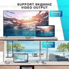 FYRVW 240W USB-C Thunderbolt 3 线缆，40Gbps 传输速度，兼容 15 Pro、外置显卡扩展坞、M1 芯片苹果笔记本电脑，支持 8K 分辨率。 - 黑色 - 查看 5