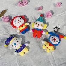 1 pieza (12cm/4.72in) Llavero de peluche suave y bonito de payaso de circo de estilo de dibujos animados, unisex, colgante gracioso para bolsa, regalo ideal para estudiantes, compañeros de trabajo, parejas, amigos, hermanas, madres, cumpleaños, festivales, parejas, aniversarios, decoración de coche, accesorios de coche, colgante para bolsa, mochila para la escuela