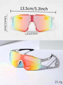 0150688630001-X9337 1pc Men's Pink Multi-Material Mechanic Mask Shape Fashion Glasses For Outdoor Cycling Sports (With EVA Case, Cleaning Cloth & Glasses Strap) Beach Accessories Glasses Shades Looks Street Style And Suit For Sweater Jacket Sweatshirt Hoodie Leather Pants And Cargo PantsY2K Festival For Summer Beach Vacation, Outdoor, Travel
