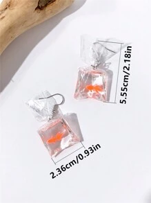 1對可愛有趣樹脂金魚造型垂墜耳環,男女適用,有黑色、橘色、藍色、紅色和黃色可選 - 款式 - 查看 4