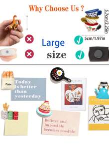 1pc, Fridge Magnets, Cartoon Fridge Magnets, Kawaii Simulation Food Refrigerator Magnets, Whiteboard Magnets Sticker, Decorative Refrigerator Magnets, Cute Office Kitchen Magnets, Rama Gift, Dorm Essentials, Home Decoration - Three Color Bowl - View 5