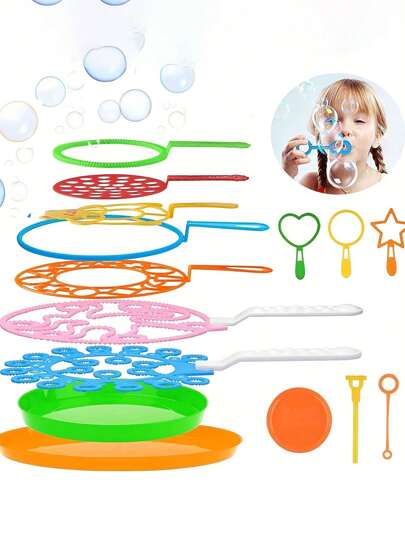 Bubble Wands Set - Big Bubble Wands Fun Bubble Machine With Tray For Outdoor Play, Birthday Parties And Games, For People Of All Ages (Bubble Liquid Not Included),Bubbles,Bubble Wand,Bubble Machine