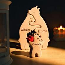 1 pieza Rompecabezas de madera personalizado de familia de osos, rompecabezas de madera personalizado de familia de osos, rompecabezas de madera personalizado con 1-8 nombres, rompecabezas de familia de osos de madera, decoración del hogar, regalo conmemorativo de rompecabezas familiar, regalo de familia animal para el hogar, regalo de boda, regalo de aniversario, regalo del Día del Padre, regalo del Día de la Madre, regalo de San Valentín, regalo para mamá/papá, regalo para decoración de la sala familiar