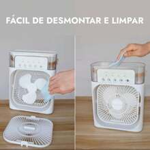 Mini Ar Condicionado Climatizador Umidificador Ventilador Portátil USB - Branco - Visão 3