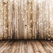 Rustic Vinyl Photography Backdrop With Vintage Wooden Floor Design, Suitable For Engagement, Wedding, Baby Photoshoot And Studio Props - Coffee Brown - View 1