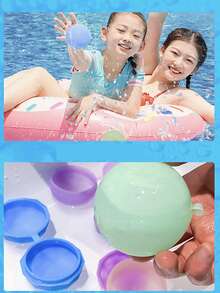 CHARMS 6 cái/bộ Có thể tái sử dụng Silicone Nước Quả bom , Súng Nước Chơi , Mùa hè Splash , Nước Công viên Đồ chơi - Hồng - Xem 3