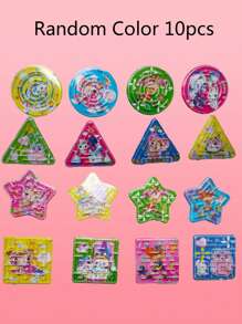 1set Random Color Cartoon Maze Toys,Mini Rolling Ball Maze Hand Games Toys Stress Relief Toys - Multicolor - View 12