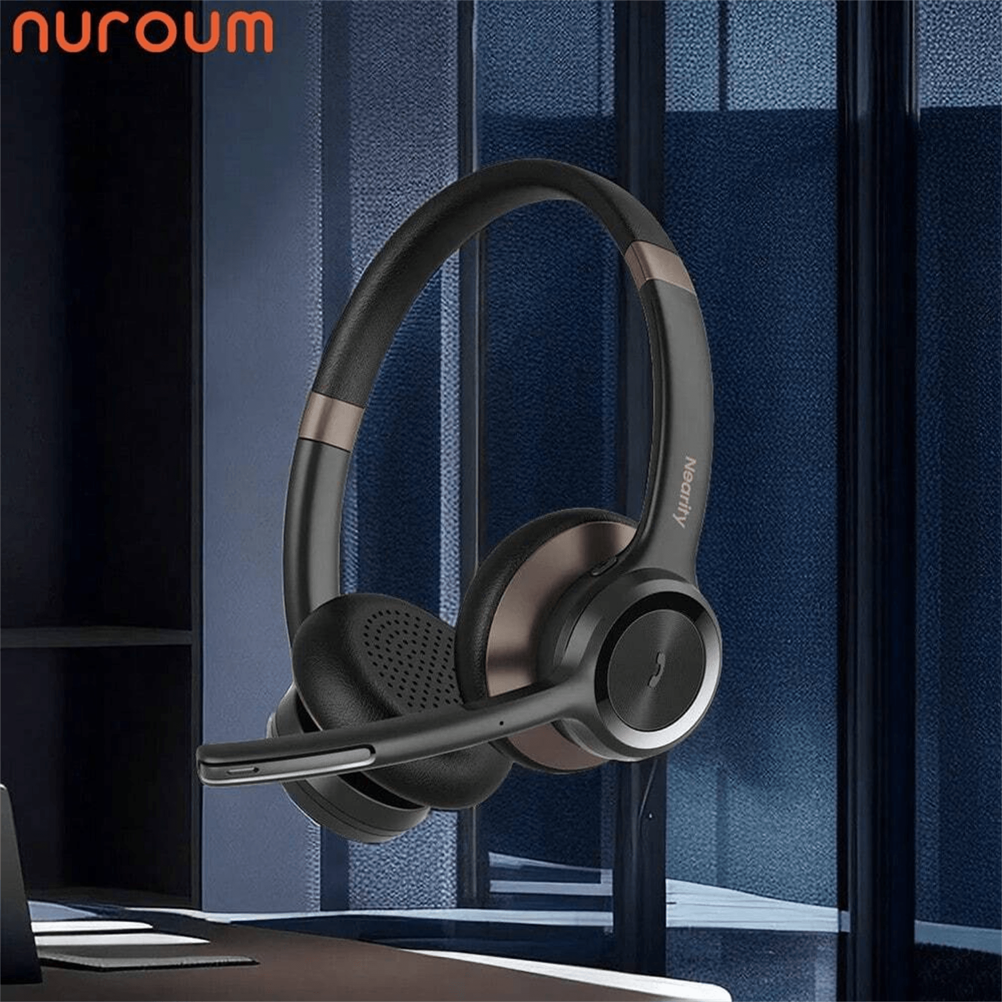 Best Noise Cancelling Office Headset Nuroum HP30 Wireless Bluetooth Ai Noise Cancelling Office Headset For