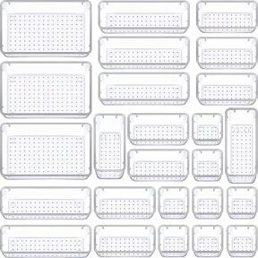 13 Pcs/25 Pcs Plastic Bathroom Cosmetics Storage Box Home Transparent Drawer Storage Box Set Multifunctional Bathroom Bedroom Living Room Desktop Storage Box Transparent Ps Material Drawer Partition Storage Box Can Be Freely Combined Cosmetics Storage Miscellaneous Box Superposition Kitchen Tidy Storage Glove Box 4 Specifications Suitable For Various Scenes Cosmetics Storage Box Bathroom Accessories Bathroom Supplies Home Kitchen Supplies Storage Supplies