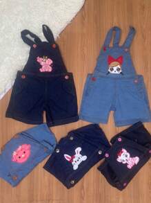 Young Girls Denim Overalls & Jumpsuits - 彩色 - 查看 1