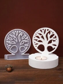 Khuôn silicon 2 chiếc, Hình cây sự sống cho chân nến, Cành cây, Cho chân nến, Chân nến, Khuôn đúc nhựa xi măng bê tông Raysin, Quà tặng tự làm Trang trí nhà cửa - trắng - Xem 5