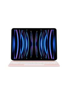 阿拉伯语键盘保护套适用于 iPad Pro 11 英寸 3 代 2 代 12.9 英寸 6 代 2018-2022 Air 5 代 4 代 10.9 英寸第 10 代磁性智能保护套平板电脑妙控键盘保护套触控板背光无线粉色 - 粉紅色-阿拉伯語 - 查看 7