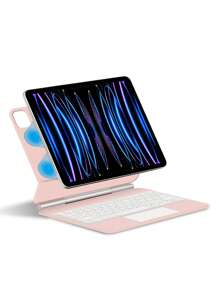 阿拉伯语键盘保护套适用于 iPad Pro 11 英寸 3 代 2 代 12.9 英寸 6 代 2018-2022 Air 5 代 4 代 10.9 英寸第 10 代磁性智能保护套平板电脑妙控键盘保护套触控板背光无线粉色 - 粉紅色-阿拉伯語 - 查看 9
