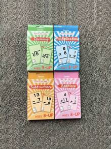 36pcs Children's Mathematical Flash Cards, Addition Subtraction Multiplication Division Practice Cards, Preschool Math Learning Activities, Homeschool Supplement - Multicolor - View 5