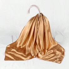 Ladies' Solid Color Satin Square Scarf, 90cm, Silk-Like Shawl, Neckerchief, Headscarf Casual Bandana Headband Fashion Hairband
