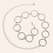 CINTOS CINTO CORRENTE METAL DE ARGOLA ANEL DOURADO E PRATA MODA LUXO VERÃO