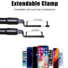 Selfie Stick & Live Streaming Phone Holder & Tripod & Handheld Anti-Shake Stabilizer Integrated All In One Universal Compact Telescoping Stand For Travel, Photography With Remote Control - White - View 2
