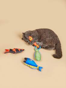 1pc Simulation Fish Cat Toy Stuffed Toy For Pet Self-Entertainment - Multicolor - View 7