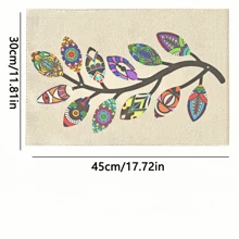 4入組餐墊，12x18英寸餐墊，適用於派對、廚房和餐廳裝飾 - 米色 - 查看 3