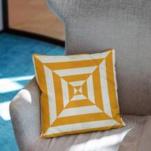 4pcs Lanh Vỏ gối Đương thời Đơn giản Mẫu sọc Trang trí Cái đệm Loại vỏ Đối với Phòng khách Sofa - Màu vàng - Xem 3