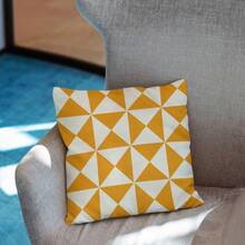 4pcs Lanh Vỏ gối Đương thời Đơn giản Mẫu sọc Trang trí Cái đệm Loại vỏ Đối với Phòng khách Sofa - Màu vàng - Xem 5