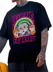 Men T-Shirts - 黑色 - 查看 1