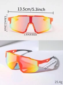 0150688630001-X9337 1pc Men's Pink Multi-Material Mechanic Mask Shape Fashion Glasses For Outdoor Cycling Sports (With EVA Case, Cleaning Cloth & Glasses Strap) Beach Accessories Glasses Shades Looks Street Style And Suit For Sweater Jacket Sweatshirt Hoodie Leather Pants And Cargo PantsY2K Festival For Summer Beach Vacation, Outdoor, Travel