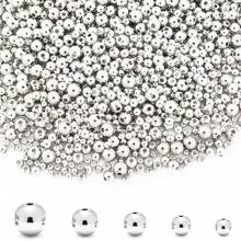 30-500Pcs 18K Gold Filled Spacer Beads For Jewelry Bracelets Making,Round Bracelet Beads,Small Ball Gold Filled Beads For Bracelet Necklace Jewelry Bulk Handmade Supply 2-12mm