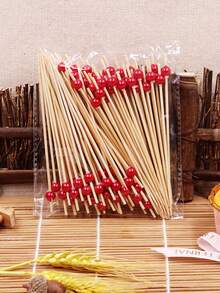100pcs/Pack Disposable Fruit Picks, Bar Restaurant Cocktail Sticks, Sushi Toothpicks, Decoration Picks - Multicolor - View 2