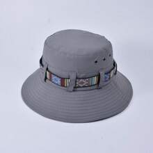 1 szt. Kolorowy kapelusz typu Bucket ze wstążką, na zajęcia na świeżym powietrzu, piesze wycieczki, wędkarstwo, damski kapelusz przeciwsłoneczny Oddychający kapelusz typu Bucket