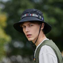 1 szt. Kolorowy kapelusz typu Bucket ze wstążką, na zajęcia na świeżym powietrzu, piesze wycieczki, wędkarstwo, damski kapelusz przeciwsłoneczny Oddychający kapelusz typu Bucket