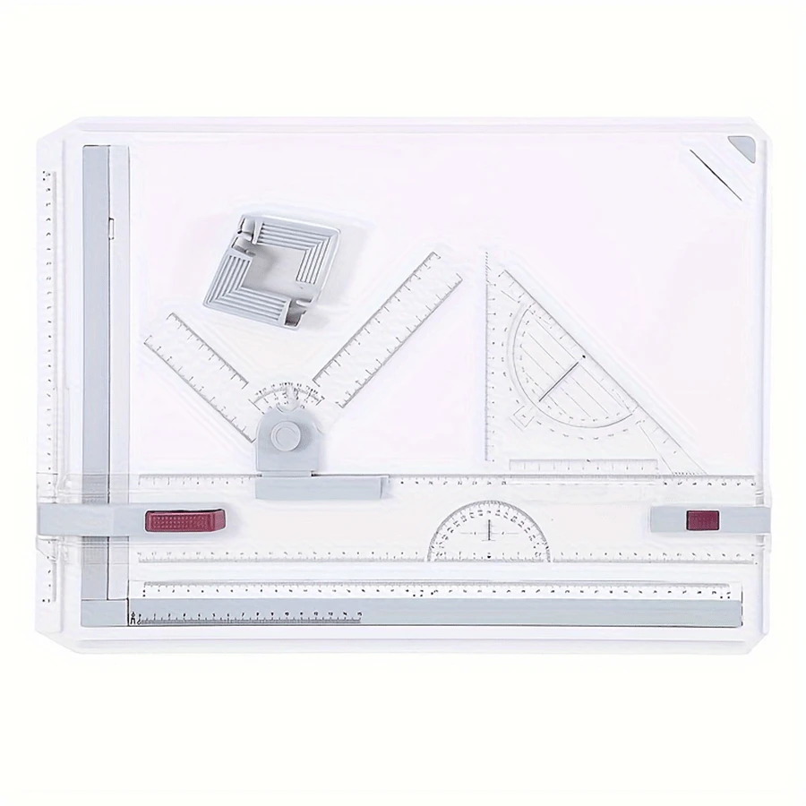 1set A3 Drawing Board, Multi-Functional Drafting Table, Adjustable Measuring System Angle And Clear Ruler Parallel Movement - Multicolor - View 1