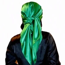Ladies' Solid Color Satin Square Scarf, 90cm, Silk-Like Shawl, Neckerchief, Headscarf Casual Bandana Headband Fashion Hairband