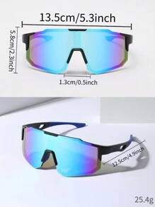 0150688630001-X9337 1pc Men's Pink Multi-Material Mechanic Mask Shape Fashion Glasses For Outdoor Cycling Sports (With EVA Case, Cleaning Cloth & Glasses Strap) Beach Accessories Glasses Shades Looks Street Style And Suit For Sweater Jacket Sweatshirt Hoodie Leather Pants And Cargo PantsY2K Festival For Summer Beach Vacation, Outdoor, Travel
