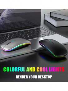 Ratón inalámbrico Ratón inalámbrico recargable para juegos en portátiles, silencio, oficina, monomodo, Bluetooth - Gris Oscuro - Ver 10