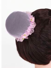 2 Piezas Lindo Moño Rosa Con Cubierta De Flores Para Chicas, Adecuado Para Actuaciones De Baile O Vida Diaria - Rosa - Ver 2